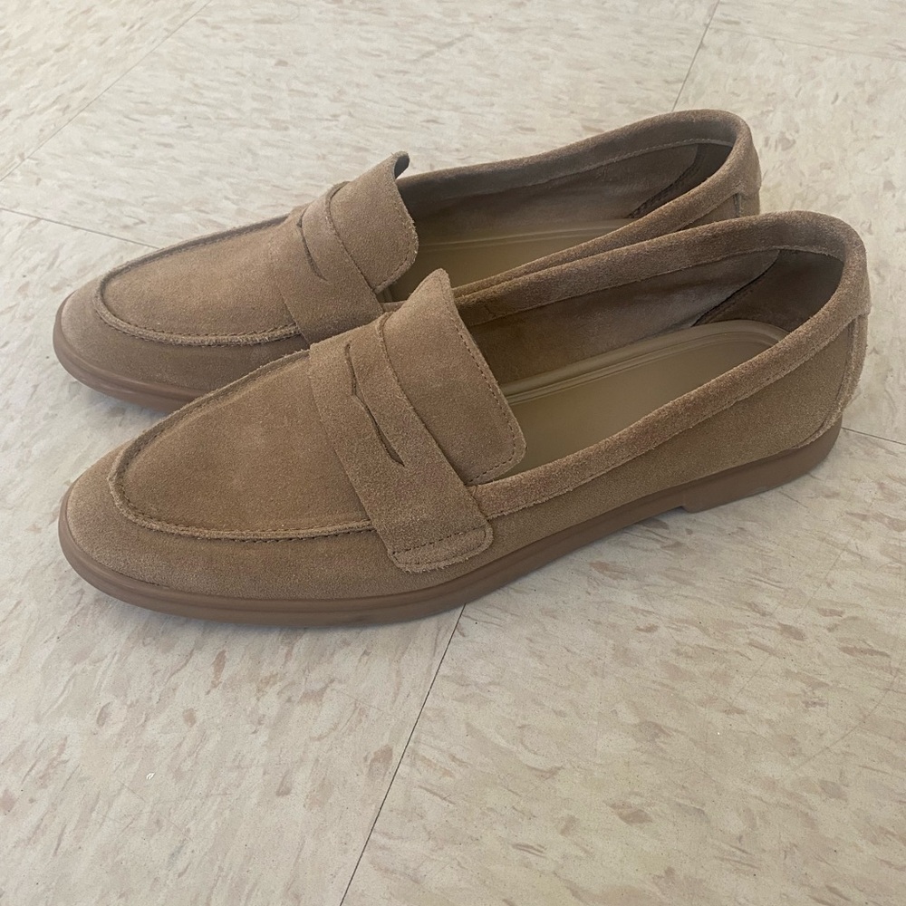 Zara Suede Penny Loafers